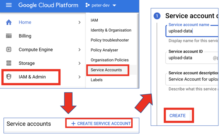 create service account
